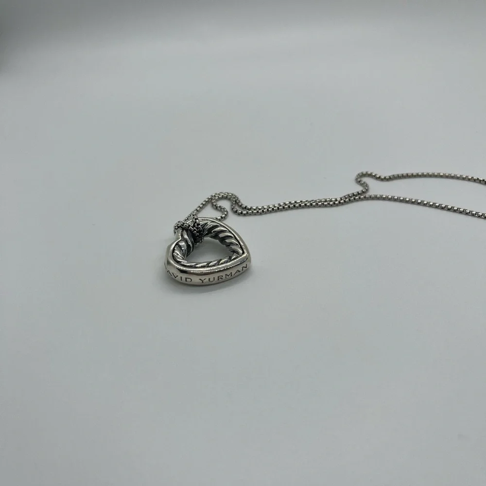 David Yurman Sterling Silver Heart Necklace